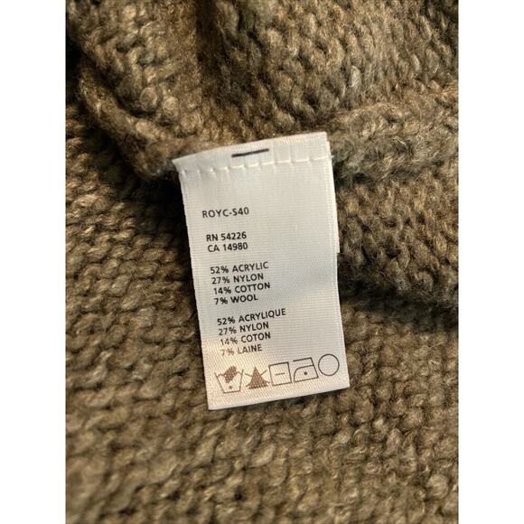 Royal Robbins Sweater Womens Large Pullover Green Cowl‎ Neck Loose Knit Pocket - Picture 6 of 6